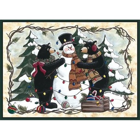 ASSOCIATED WEAVERS Custom Printed Rugs BEARSSNOWMAN Bears and Snowman Rug BEARSSNOWMAN